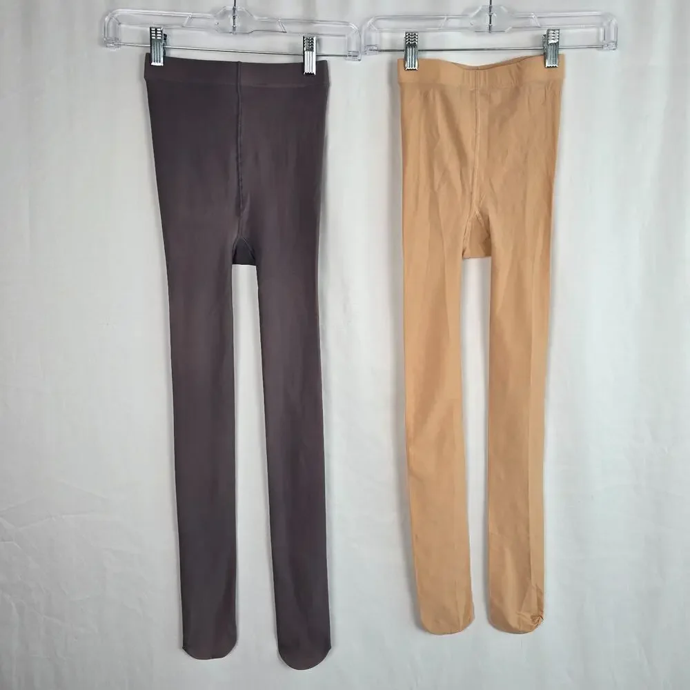 Oeak Tights Women's S/M 2 Pairs Nude and Charcoal NWT